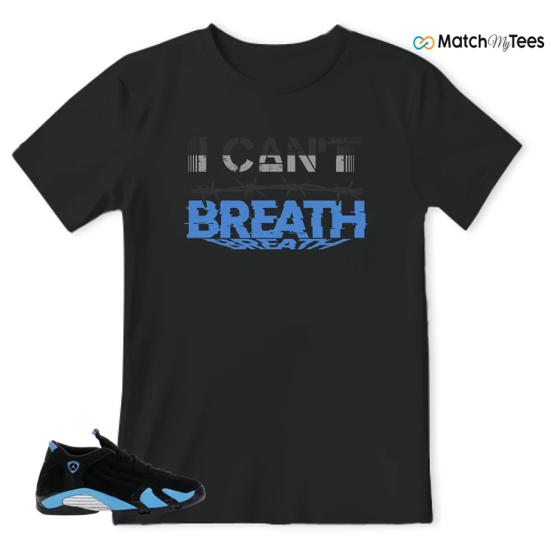 NIKE AIR JORDAN 14 RETRO BLACK UNIVERSITY BLUE (2026) (GS) SNEAKER Matching Tees t-shirt