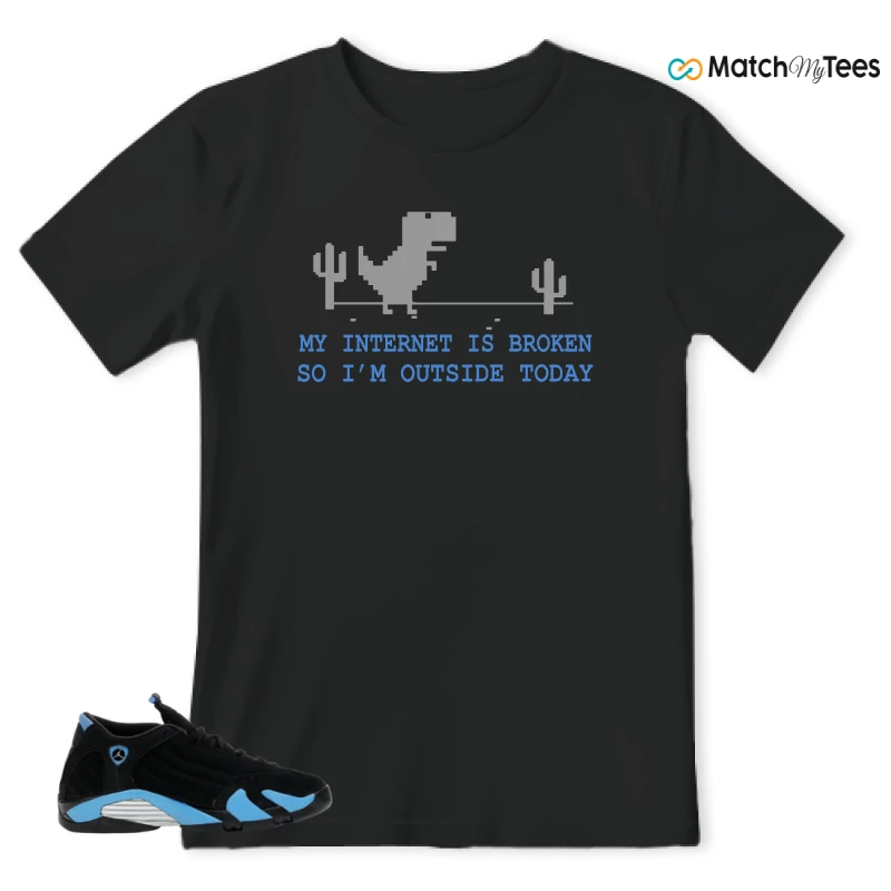 NIKE AIR JORDAN 14 RETRO BLACK UNIVERSITY BLUE (2026) (GS) SNEAKER Matching Tees t-shirt
