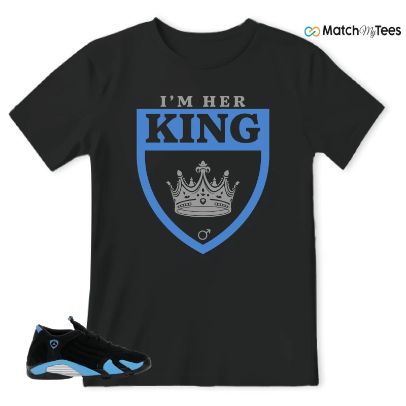 NIKE AIR JORDAN 14 RETRO BLACK UNIVERSITY BLUE (2026) (GS) SNEAKER Matching Tees t-shirt