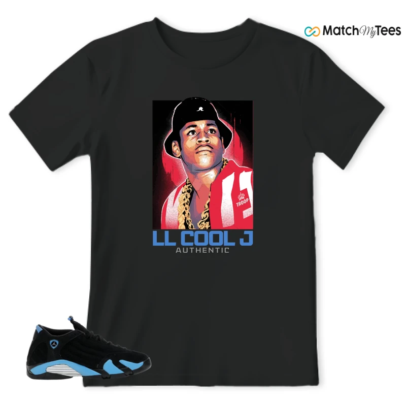 NIKE AIR JORDAN 14 RETRO BLACK UNIVERSITY BLUE (2026) (GS) SNEAKER Matching Tees t-shirt