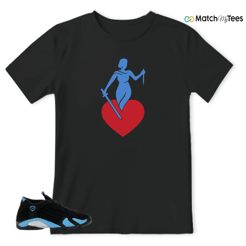 NIKE AIR JORDAN 14 RETRO BLACK UNIVERSITY BLUE (2026) (GS) SNEAKER Matching Tees t-shirt
