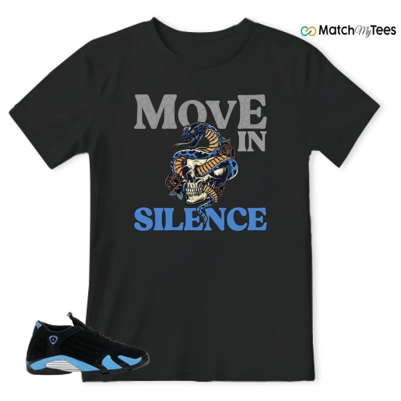NIKE AIR JORDAN 14 RETRO BLACK UNIVERSITY BLUE (2026) (GS) SNEAKER Matching Tees t-shirt