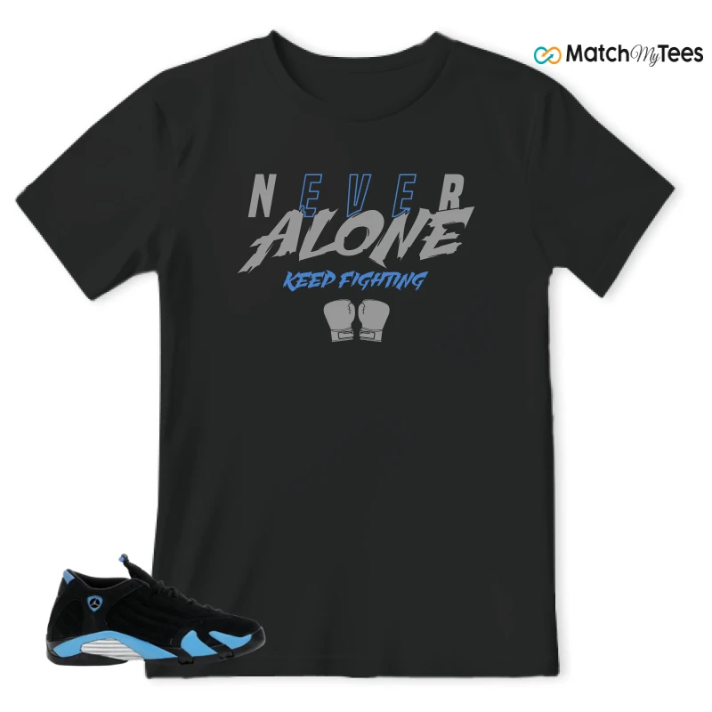 NIKE AIR JORDAN 14 RETRO BLACK UNIVERSITY BLUE (2026) (GS) SNEAKER Matching Tees t-shirt