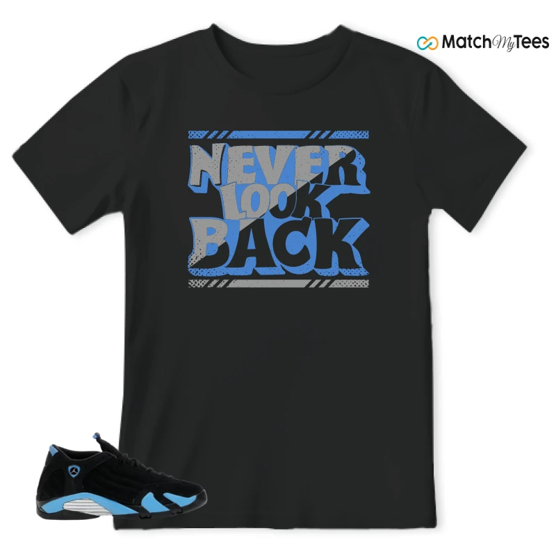NIKE AIR JORDAN 14 RETRO BLACK UNIVERSITY BLUE (2026) (GS) SNEAKER Matching Tees t-shirt