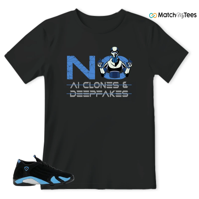NIKE AIR JORDAN 14 RETRO BLACK UNIVERSITY BLUE (2026) (GS) SNEAKER Matching Tees t-shirt