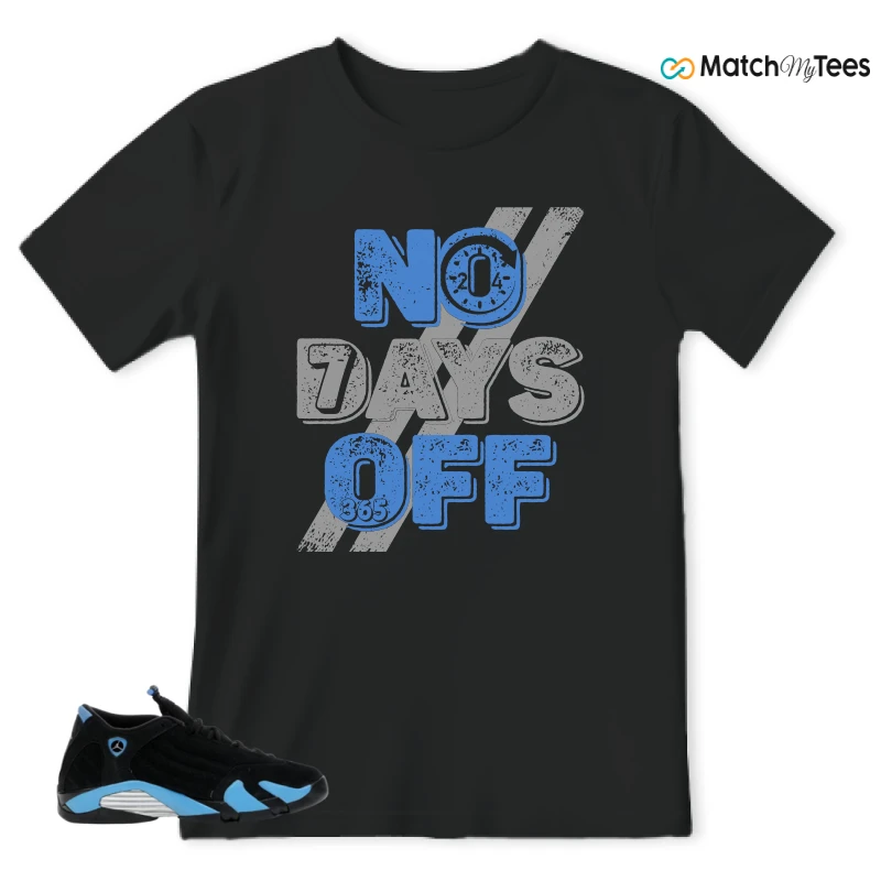 NIKE AIR JORDAN 14 RETRO BLACK UNIVERSITY BLUE (2026) (GS) SNEAKER Matching Tees t-shirt