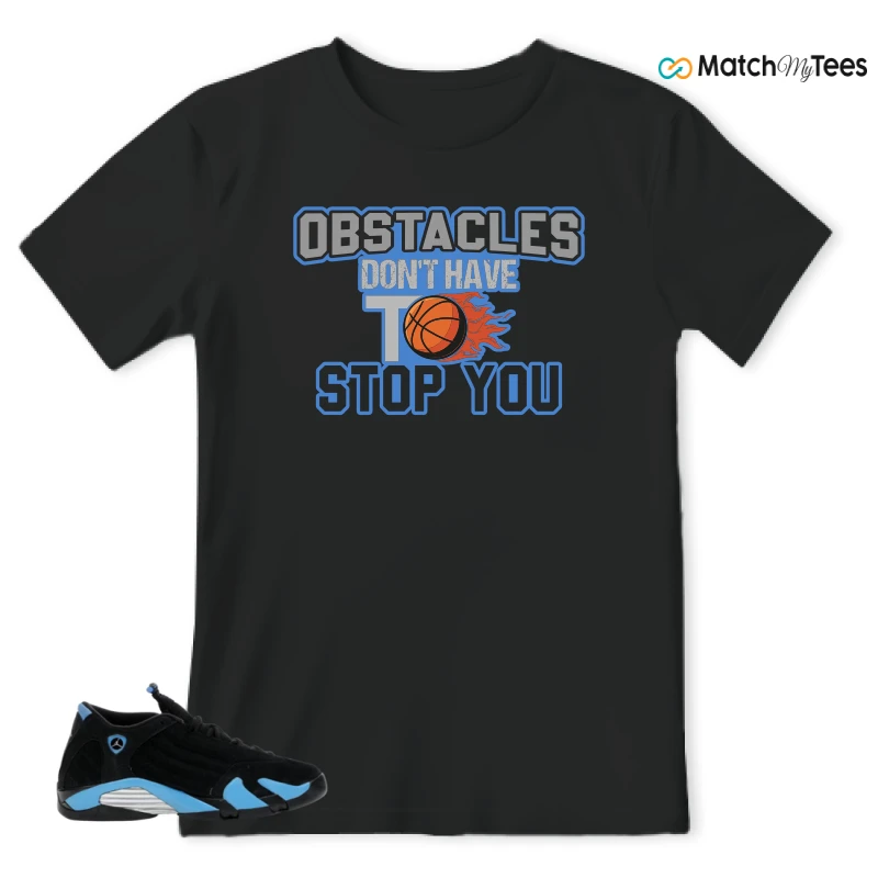 NIKE AIR JORDAN 14 RETRO BLACK UNIVERSITY BLUE (2026) (GS) SNEAKER Matching Tees t-shirt