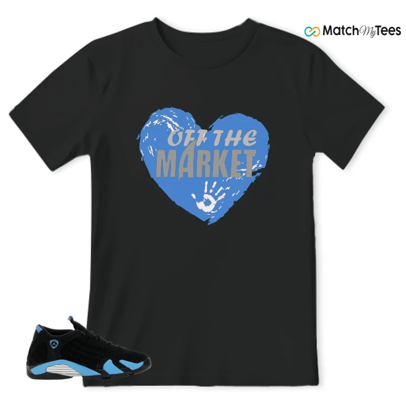 NIKE AIR JORDAN 14 RETRO BLACK UNIVERSITY BLUE (2026) (GS) SNEAKER Matching Tees t-shirt