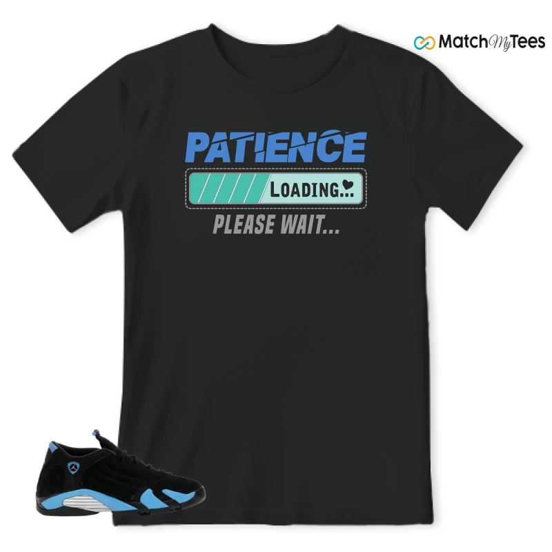 NIKE AIR JORDAN 14 RETRO BLACK UNIVERSITY BLUE (2026) (GS) SNEAKER Matching Tees t-shirt