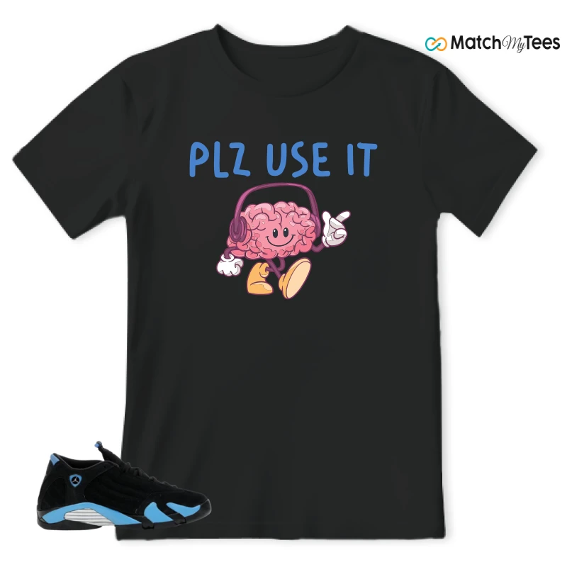 NIKE AIR JORDAN 14 RETRO BLACK UNIVERSITY BLUE (2026) (GS) SNEAKER Matching Tees t-shirt