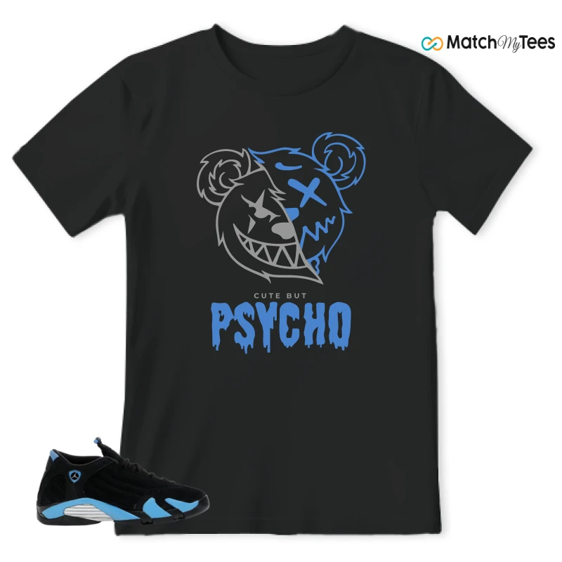 NIKE AIR JORDAN 14 RETRO BLACK UNIVERSITY BLUE (2026) (GS) SNEAKER Matching Tees t-shirt