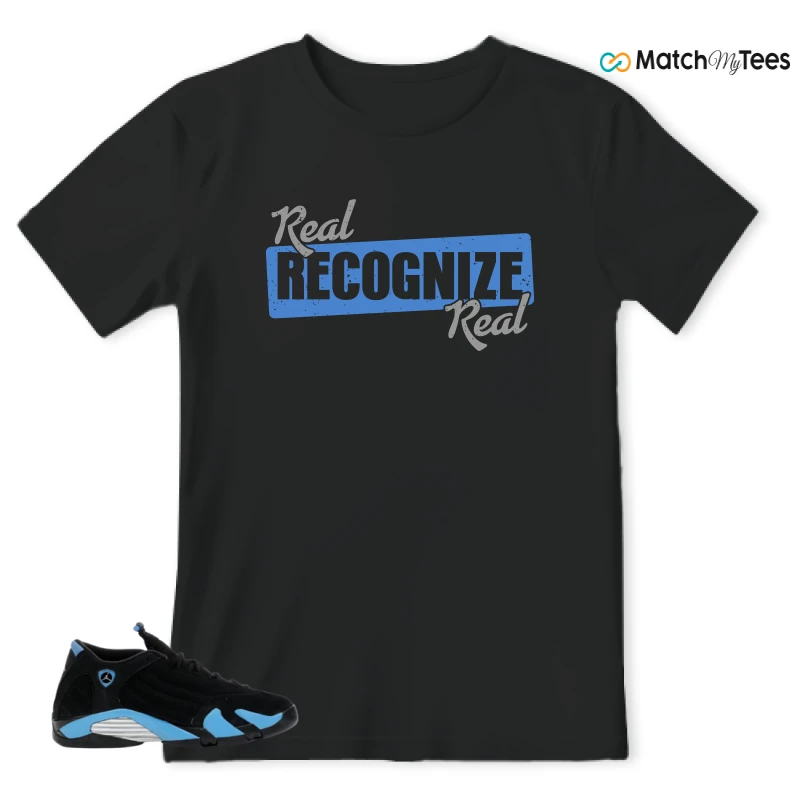 NIKE AIR JORDAN 14 RETRO BLACK UNIVERSITY BLUE (2026) (GS) SNEAKER Matching Tees t-shirt