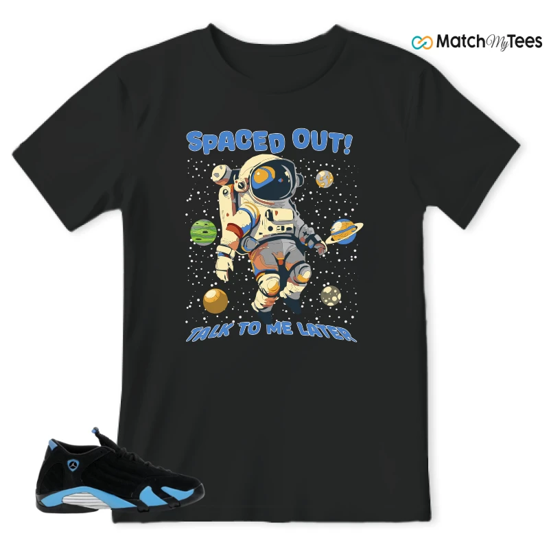 NIKE AIR JORDAN 14 RETRO BLACK UNIVERSITY BLUE (2026) (GS) SNEAKER Matching Tees t-shirt