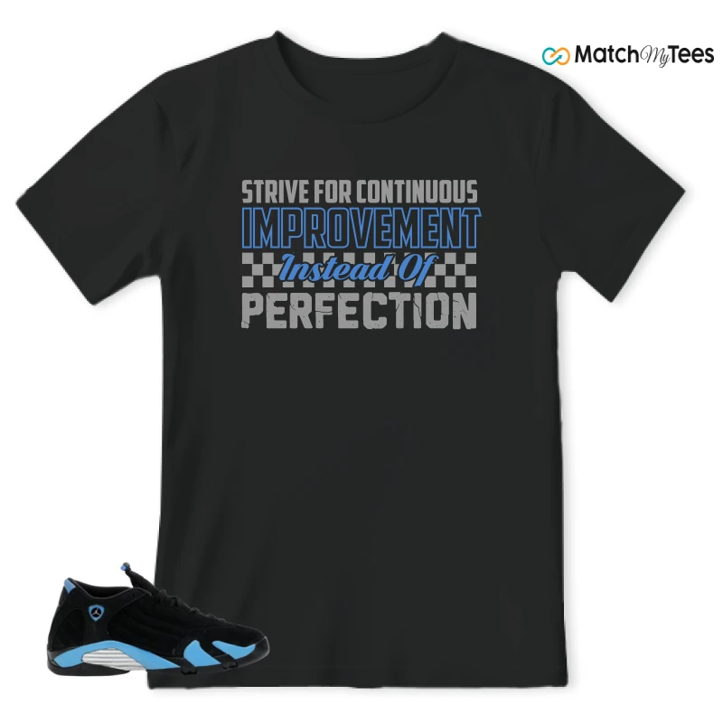 NIKE AIR JORDAN 14 RETRO BLACK UNIVERSITY BLUE (2026) (GS) SNEAKER Matching Tees t-shirt
