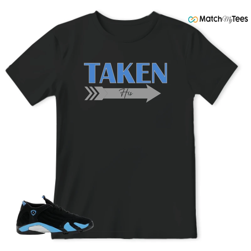 NIKE AIR JORDAN 14 RETRO BLACK UNIVERSITY BLUE (2026) (GS) SNEAKER Matching Tees t-shirt