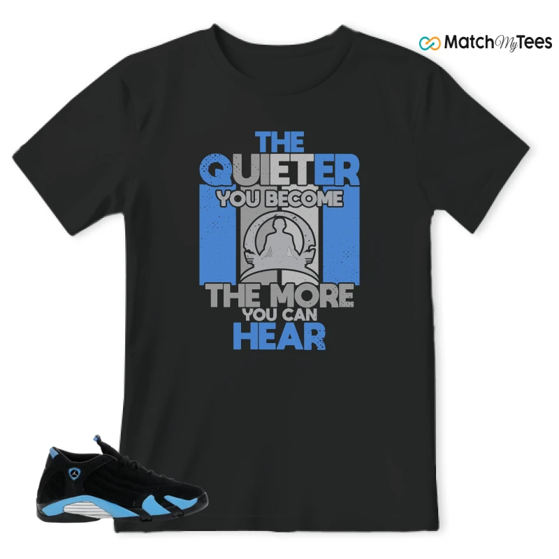 NIKE AIR JORDAN 14 RETRO BLACK UNIVERSITY BLUE (2026) (GS) SNEAKER Matching Tees t-shirt