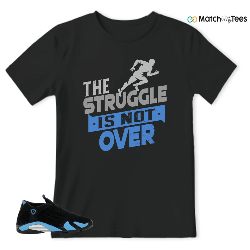 NIKE AIR JORDAN 14 RETRO BLACK UNIVERSITY BLUE (2026) (GS) SNEAKER Matching Tees t-shirt