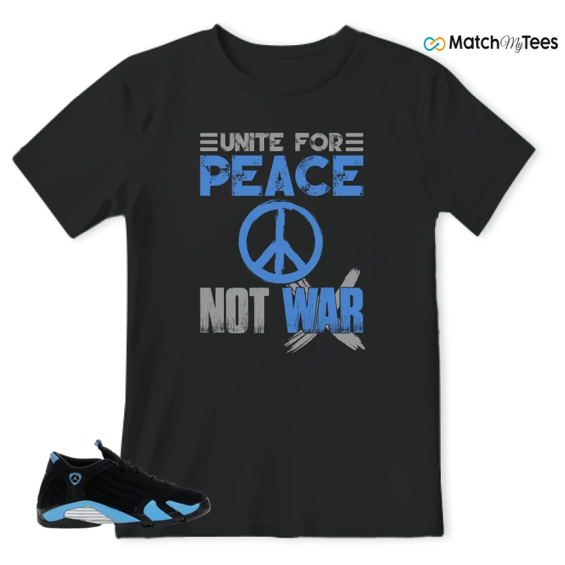NIKE AIR JORDAN 14 RETRO BLACK UNIVERSITY BLUE (2026) (GS) SNEAKER Matching Tees t-shirt