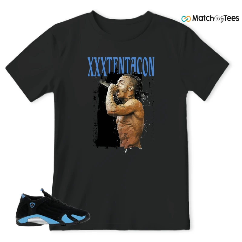 NIKE AIR JORDAN 14 RETRO BLACK UNIVERSITY BLUE (2026) (GS) SNEAKER Matching Tees t-shirt
