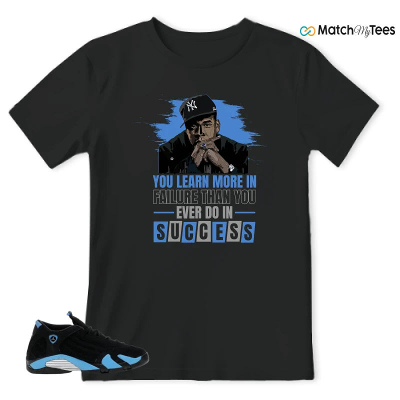 NIKE AIR JORDAN 14 RETRO BLACK UNIVERSITY BLUE (2026) (GS) SNEAKER Matching Tees t-shirt