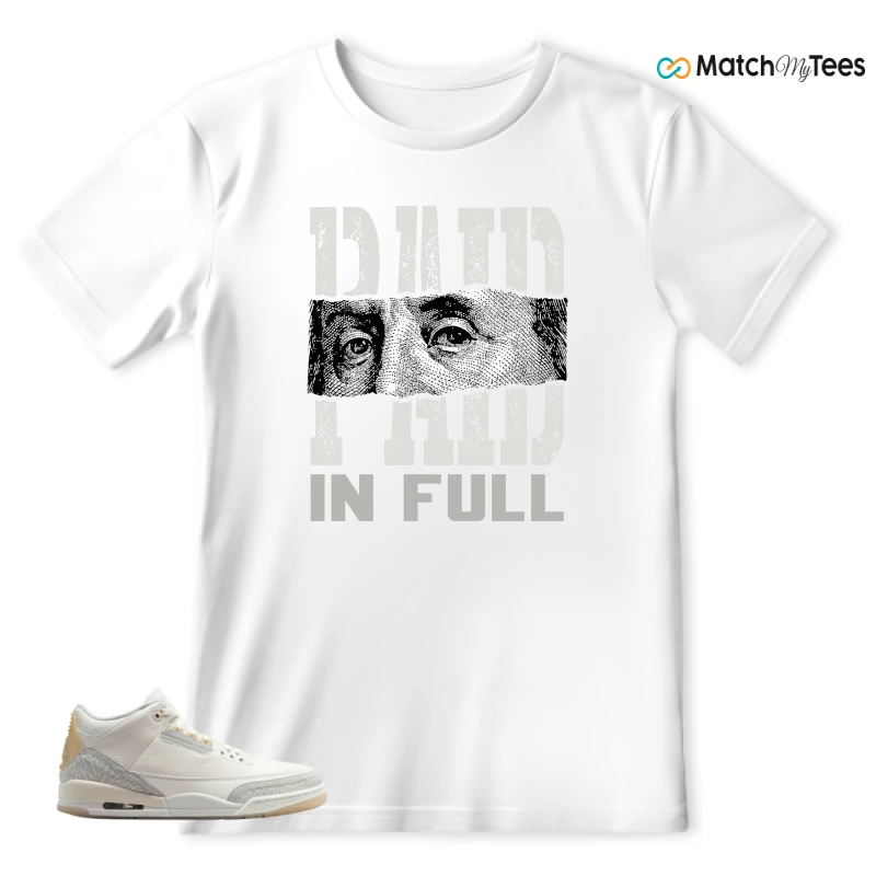 NIKE AIR JORDAN 3 CRAFT IVORY CREAM 2024 SNEAKER Matching Tees t-shirt