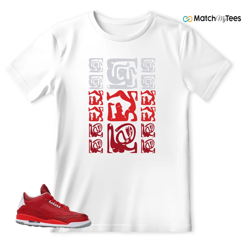 NIKE AIR JORDAN 3 JBF CUSTOM VALENTINE'S DAY SNEAKER Matching Tees t-shirt