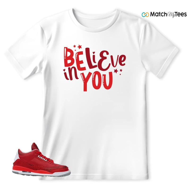 NIKE AIR JORDAN 3 JBF CUSTOM VALENTINE'S DAY SNEAKER Matching Tees t-shirt