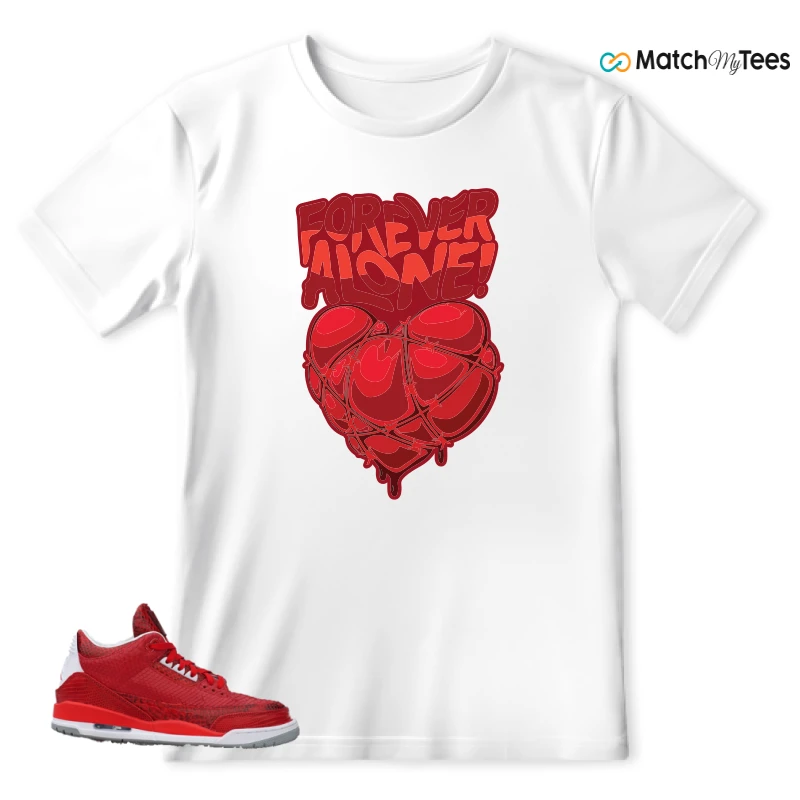 NIKE AIR JORDAN 3 JBF CUSTOM VALENTINE'S DAY SNEAKER Matching Tees t-shirt