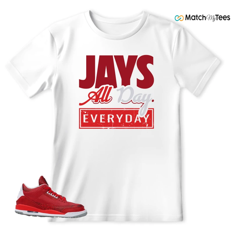 NIKE AIR JORDAN 3 JBF CUSTOM VALENTINE'S DAY SNEAKER Matching Tees t-shirt