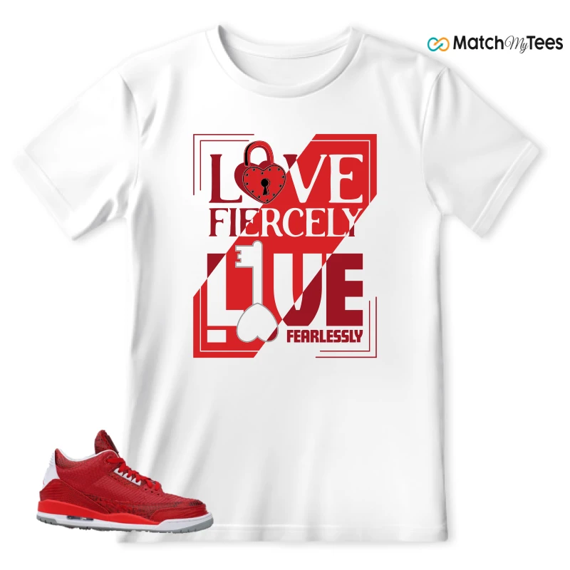 NIKE AIR JORDAN 3 JBF CUSTOM VALENTINE'S DAY SNEAKER Matching Tees t-shirt
