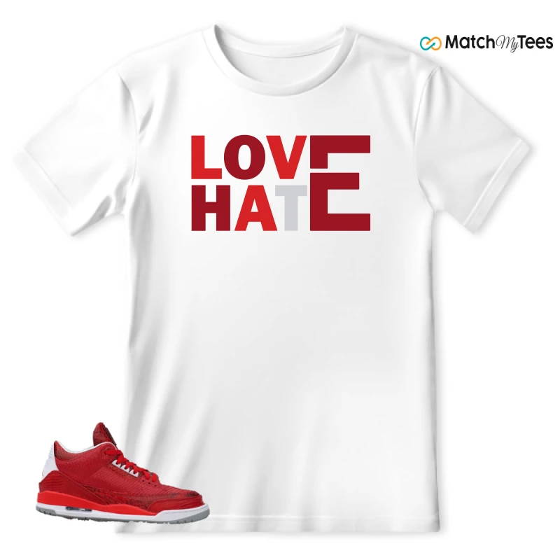 NIKE AIR JORDAN 3 JBF CUSTOM VALENTINE'S DAY SNEAKER Matching Tees t-shirt