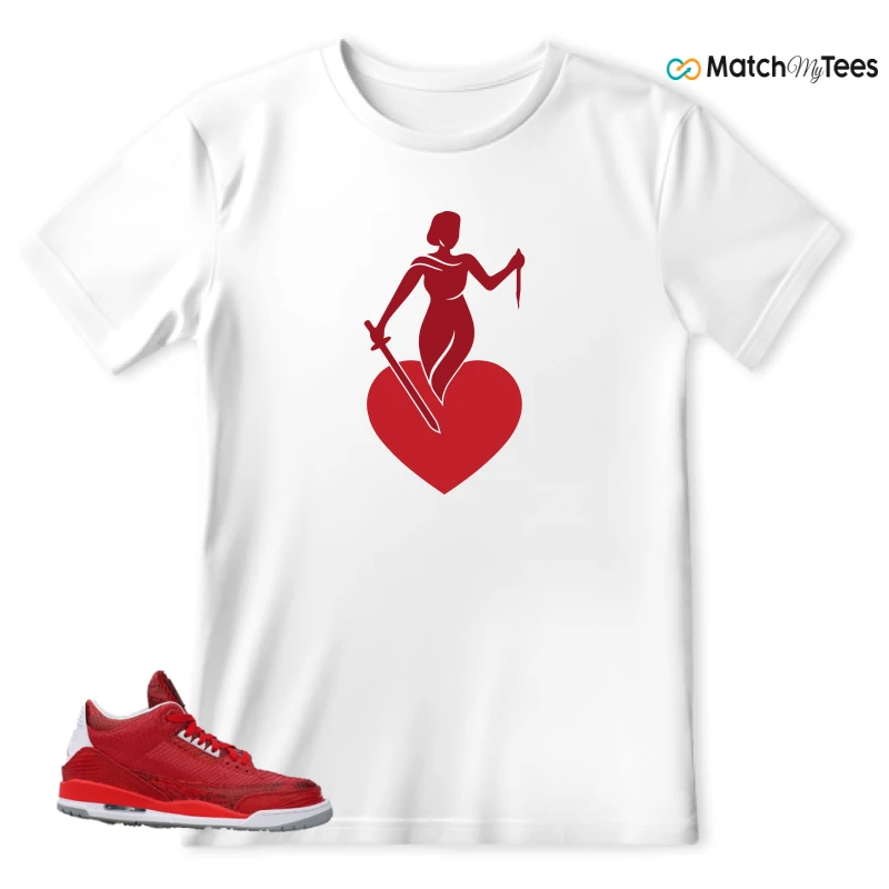 NIKE AIR JORDAN 3 JBF CUSTOM VALENTINE'S DAY SNEAKER Matching Tees t-shirt