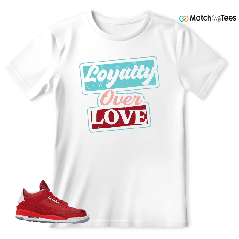 NIKE AIR JORDAN 3 JBF CUSTOM VALENTINE'S DAY SNEAKER Matching Tees t-shirt