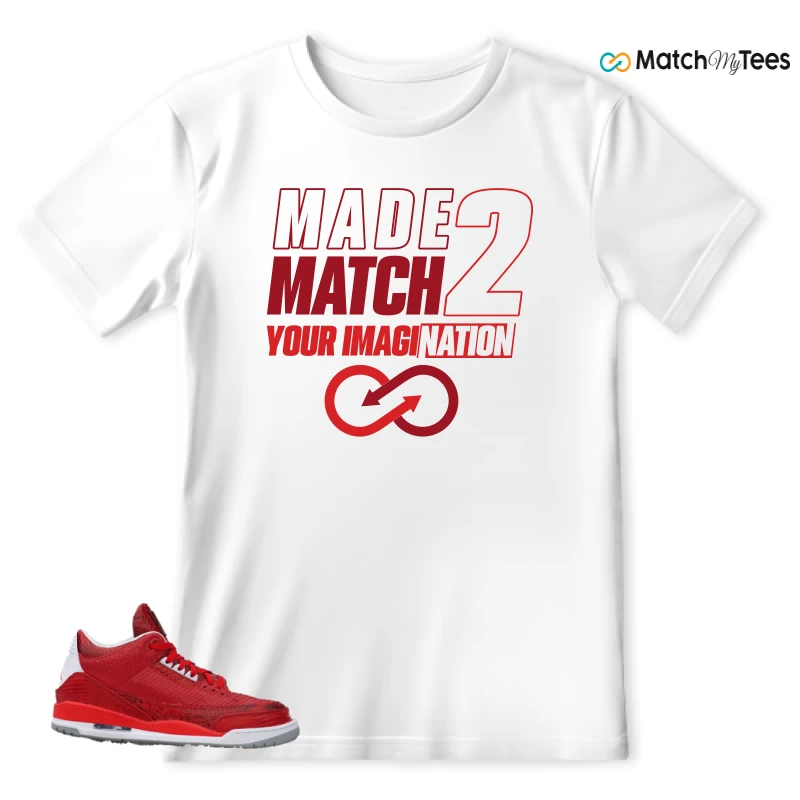 NIKE AIR JORDAN 3 JBF CUSTOM VALENTINE'S DAY SNEAKER Matching Tees t-shirt