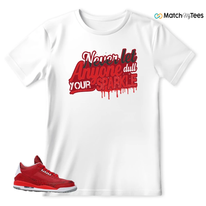 NIKE AIR JORDAN 3 JBF CUSTOM VALENTINE'S DAY SNEAKER Matching Tees t-shirt