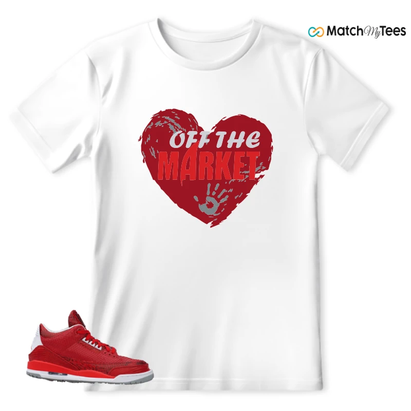 NIKE AIR JORDAN 3 JBF CUSTOM VALENTINE'S DAY SNEAKER Matching Tees t-shirt