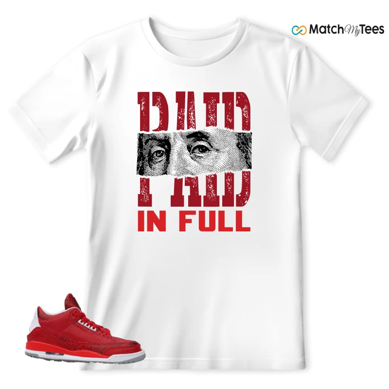 NIKE AIR JORDAN 3 JBF CUSTOM VALENTINE'S DAY SNEAKER Matching Tees t-shirt