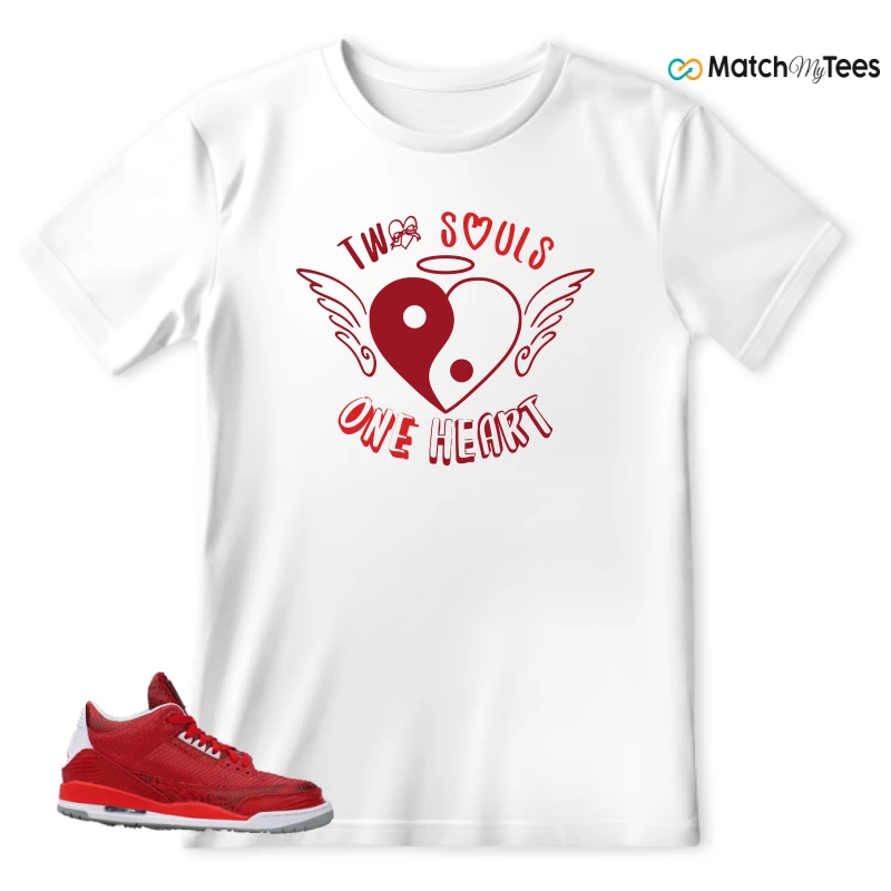 NIKE AIR JORDAN 3 JBF CUSTOM VALENTINE'S DAY SNEAKER Matching Tees t-shirt