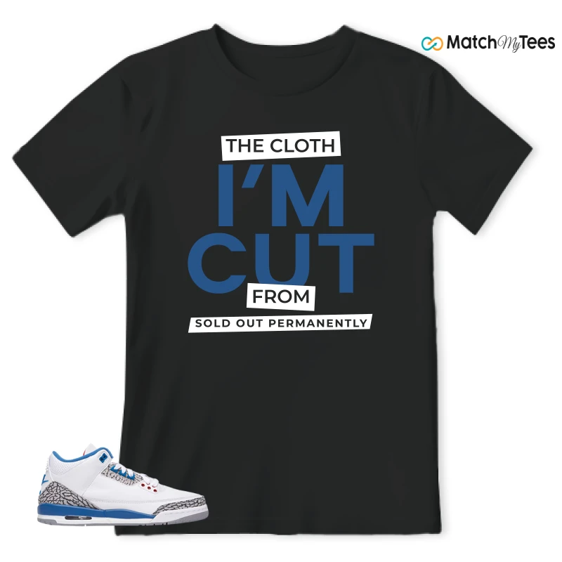 NIKE AIR JORDAN 3 RETRO TRUE BLUE 2026 GRADE SCHOOL SNEAKER/WHITE/VARSITY RED/TRUE BLUE/CEMENT GREY/ANTHRACITE matching T-shirt