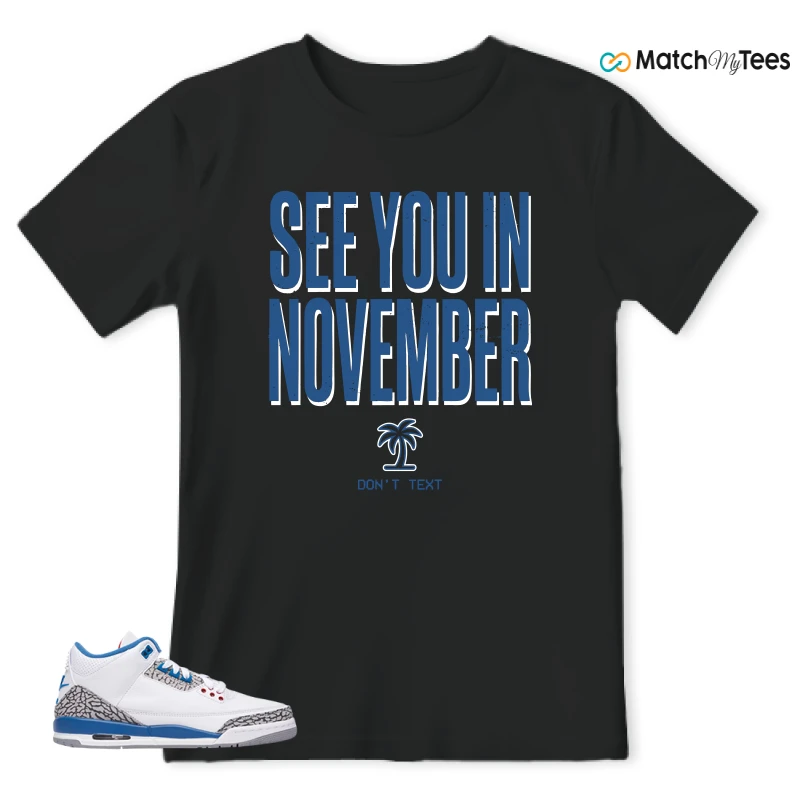 NIKE AIR JORDAN 3 RETRO TRUE BLUE 2026 GRADE SCHOOL SNEAKER Matching Tees t-shirt
