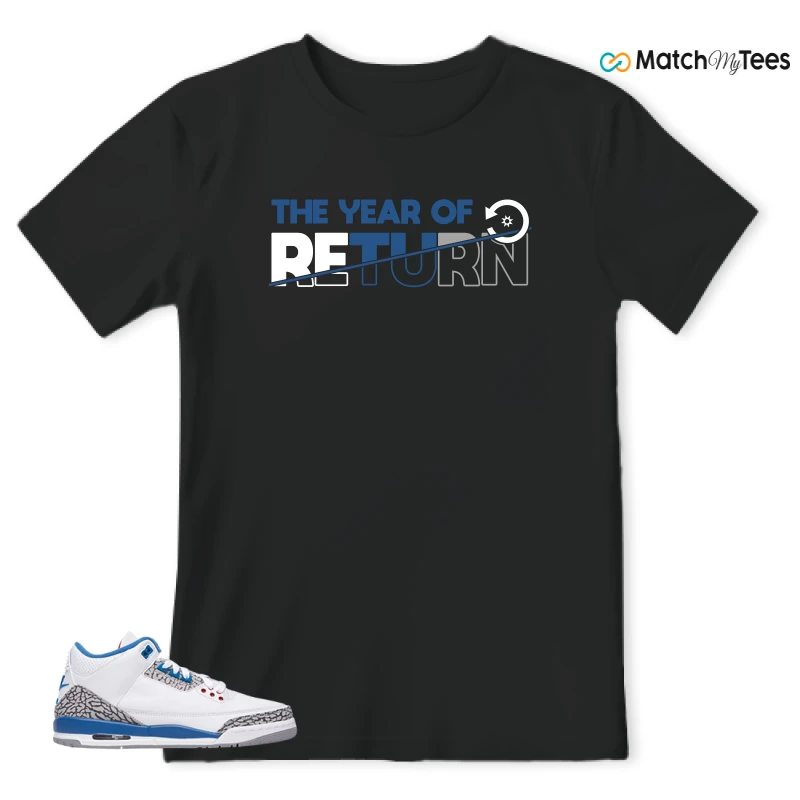 NIKE AIR JORDAN 3 RETRO TRUE BLUE 2026 GRADE SCHOOL SNEAKER Matching Tees t-shirt