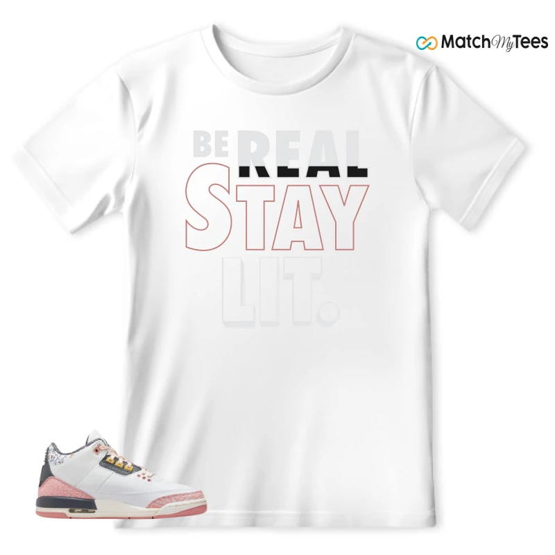 NIKE AIR JORDAN 3 GS RED STARDUST SNEAKER Matching Tees t-shirt