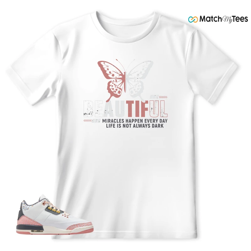 NIKE AIR JORDAN 3 GS RED STARDUST SNEAKER Matching Tees t-shirt