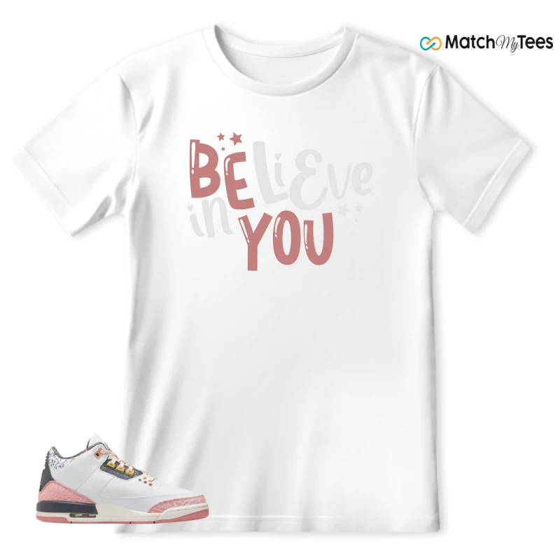 NIKE AIR JORDAN 3 GS RED STARDUST SNEAKER Matching Tees t-shirt