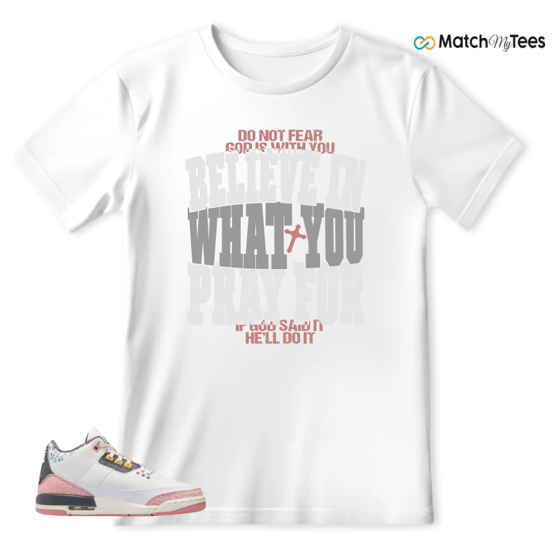 NIKE AIR JORDAN 3 GS RED STARDUST SNEAKER Matching Tees t-shirt