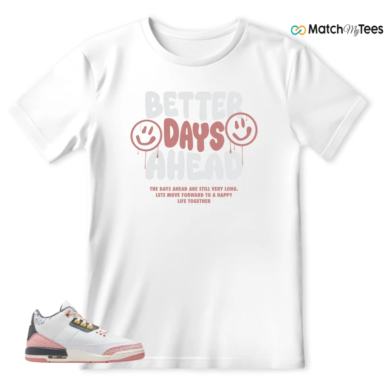 NIKE AIR JORDAN 3 GS RED STARDUST SNEAKER Matching Tees t-shirt