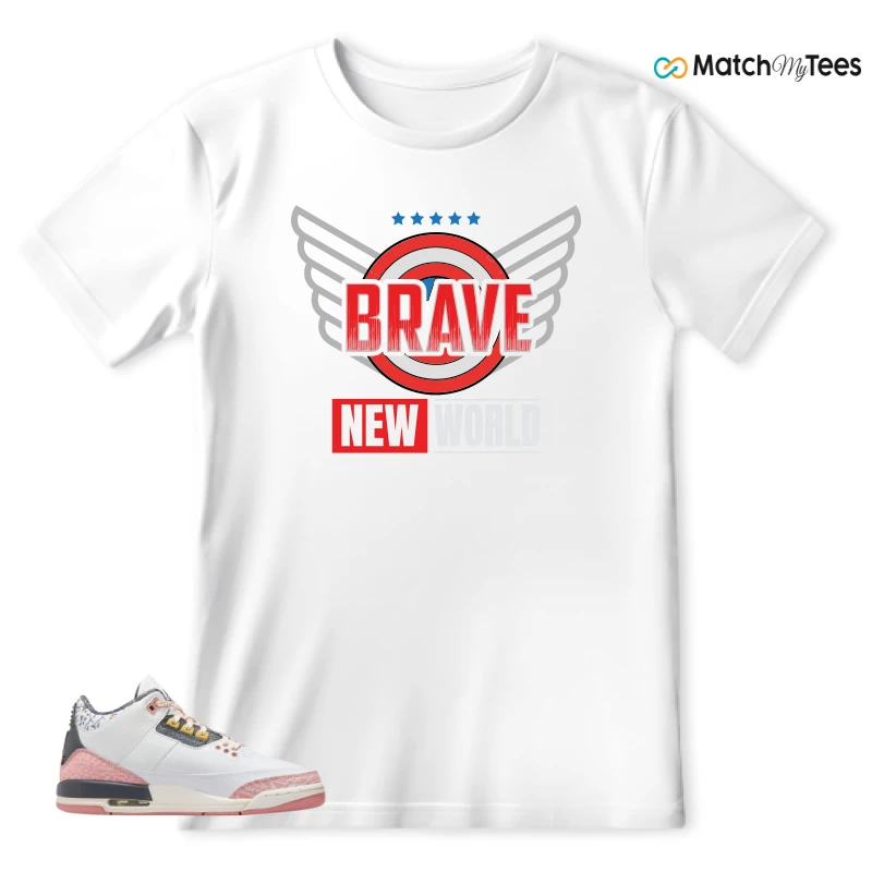 NIKE AIR JORDAN 3 GS RED STARDUST SNEAKER Matching Tees t-shirt