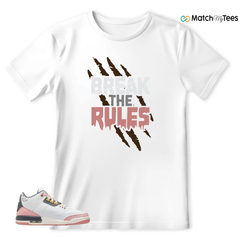 NIKE AIR JORDAN 3 GS RED STARDUST SNEAKER Matching Tees t-shirt