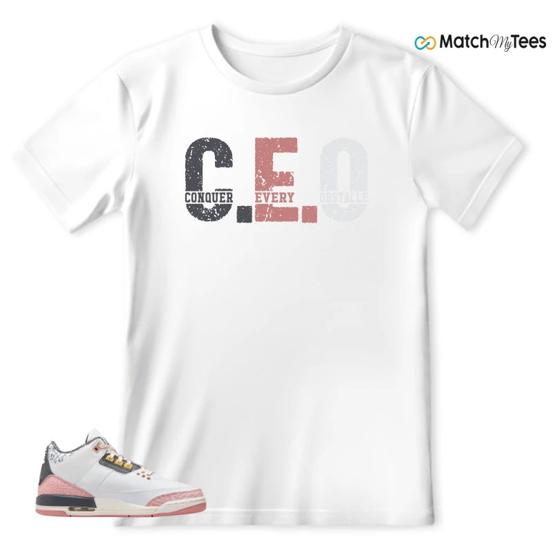 NIKE AIR JORDAN 3 GS RED STARDUST SNEAKER Matching Tees t-shirt