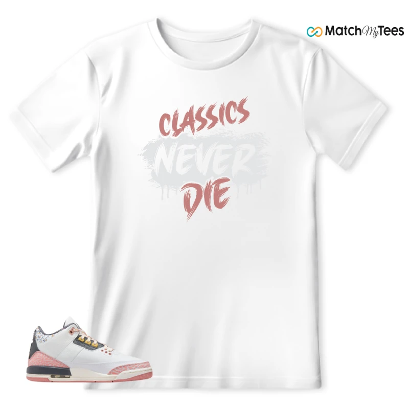 NIKE AIR JORDAN 3 GS RED STARDUST SNEAKER Matching Tees t-shirt
